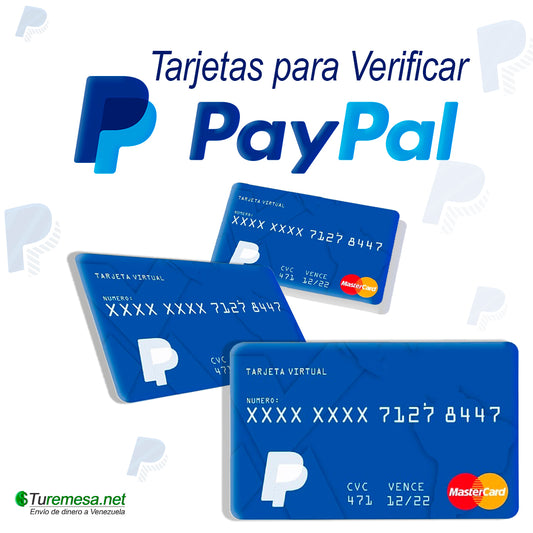 Tarjetas virtuales para verificar cuentas paypal